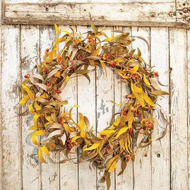 Fall Herbs & Bittersweet Wreath - The Fox Decor